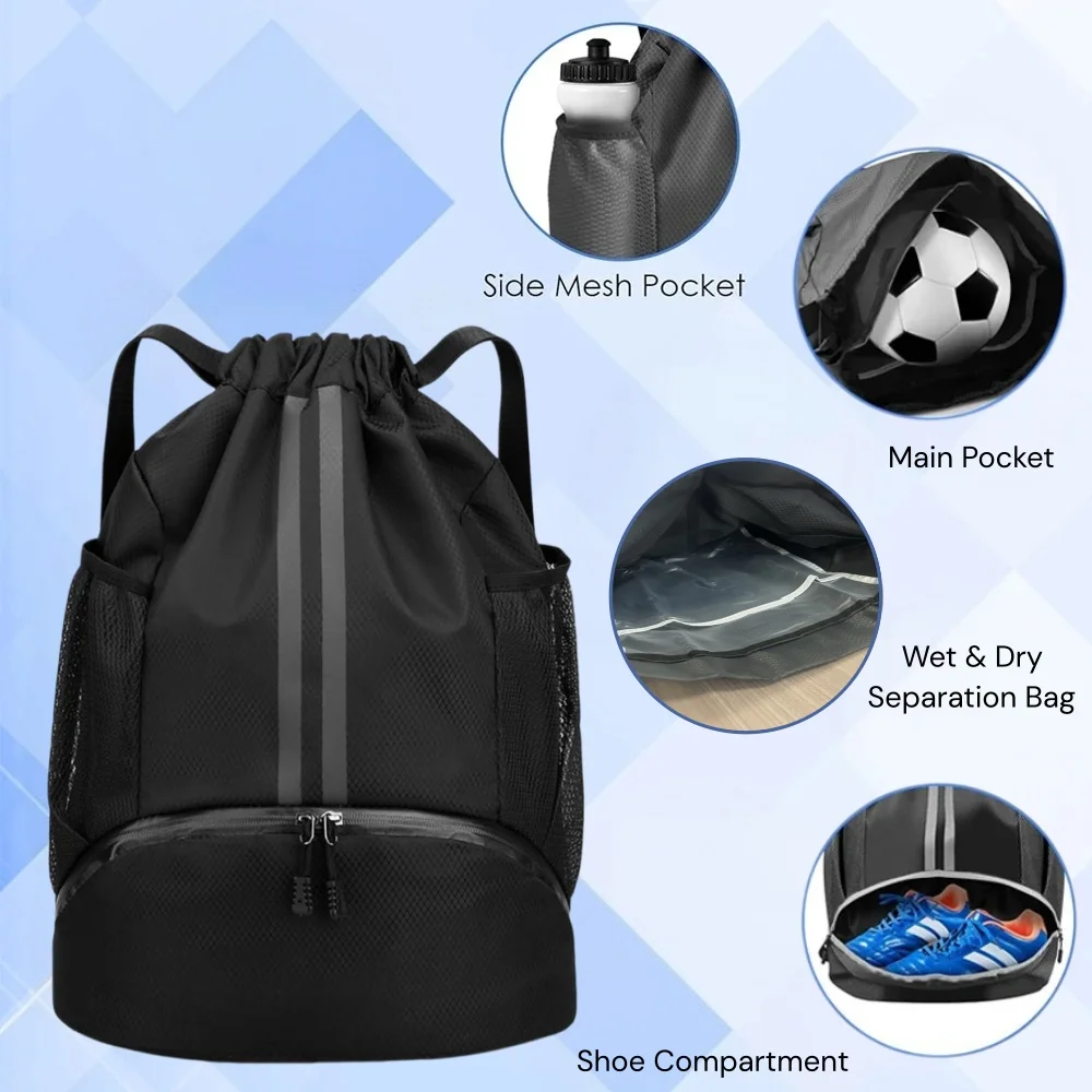 Drawstring Sports Backpack,Lig - Sports Equipment Bag recension och pris